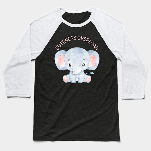 Cuteness overload cutest baby elephant for kids and babies Baseball T-Shirt by BoogieCreates